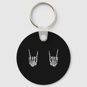Skeleton Rock Hand Lazy Halloween Costume Cool Bon Key Ring