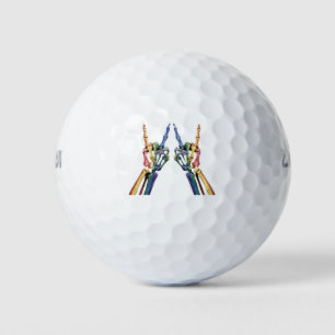 Skeleton Rock Hand LGBTQ Cool Rainbow Flag Gay  Golf Balls
