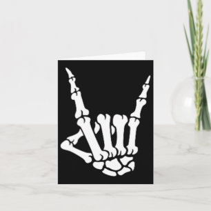Skeleton Rock Hand Pocket Lazy Halloween Costume C Card