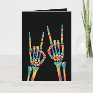 Skeleton Rock Hand Rainbow LGBTQ Gay Lesbian Pride Card