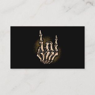 Skeleton Rock Hand Sign Halloween Music Lover 209 Business Card