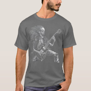 Skeleton Rocker Guitar Guy Rock And Roll Punk Rock T-Shirt