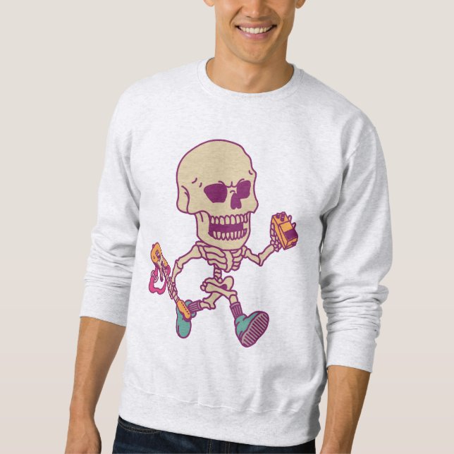 Skeleton Rocker Guitarist Sweatshirt (Front)