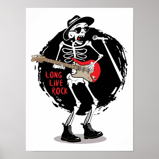 SKELETON ROCKER - LONG LIVE ROCK AND ROLL POSTER (Front)