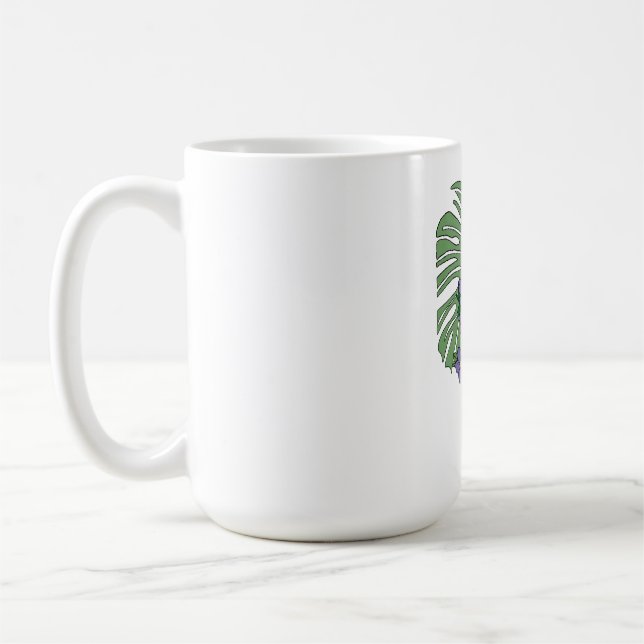 Skeleton Rose and Monstera Coffee Mug (Left)