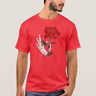 Skeleton Rose Bride Tattoo Design Tee 