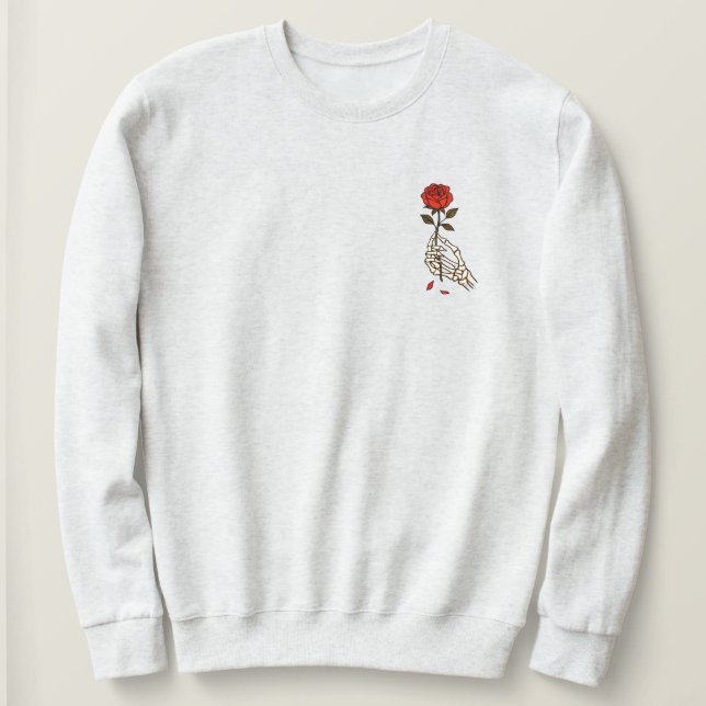 Skeleton Rose Halloween Sweatshirt (Design Front)