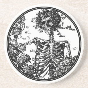 Skeleton & Roses Beverage Coaster