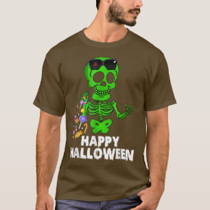 Skeleton Salting Candy Cone Happy Halloween Costum T-Shirt