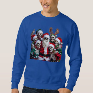 Skeleton Santa Christmas Group Photo – Festive 3D  Sweatshirt