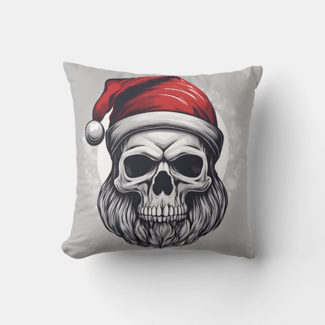 Skeleton Santa Cushion (Front)