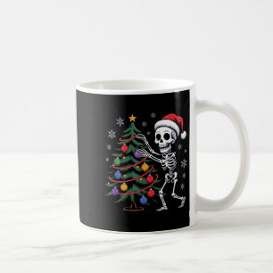 Skeleton Santa Hat Christmas Tree Creepy Cute Xmas Coffee Mug