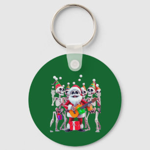 **Skeleton Santa Party – Funny 3D Christmas Skelet Key Ring