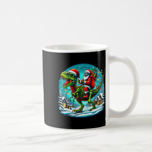 Skeleton Santa Riding T Rex Dinosaur Funny Christm Coffee Mug