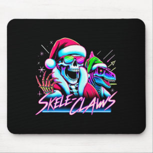 Skeleton Santa Riding T Rex Dinosaur Funny Christm Mouse Mat