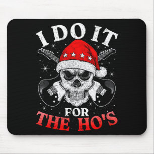 Skeleton Santa Rocker Inappropriate Funny Guitar G Mouse Mat