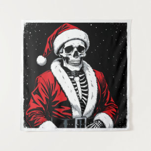 Skeleton Santa Tapestry
