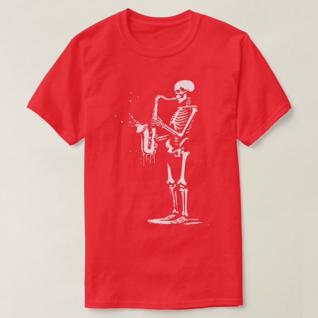 skeleton saxophone player T-Shirt (Design Front)