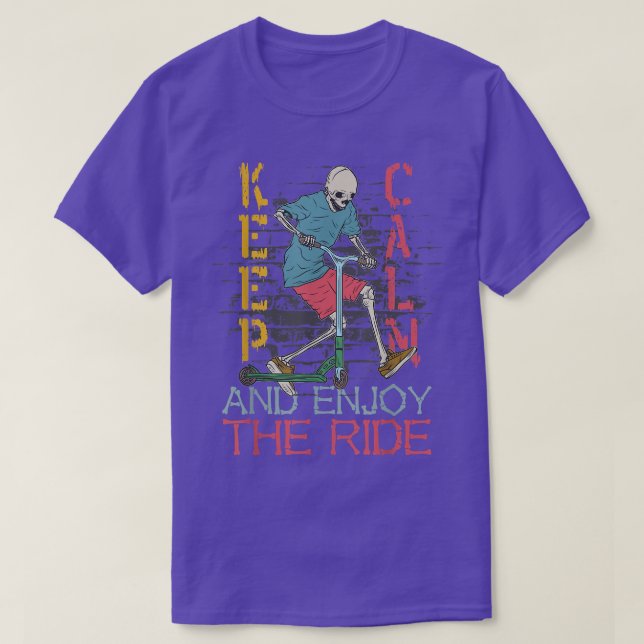 Skeleton Scooter Streetstyle Retro Stunt Scooter  T-Shirt (Design Front)