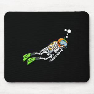 Skeleton Scu Diving Halloween Pumpkin Diver Mouse Mat