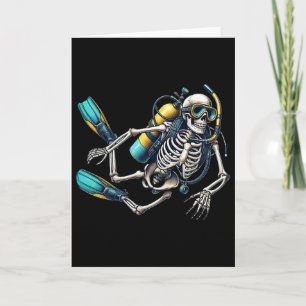 Skeleton Scu Diving Halloween Skeleton Scu Diver Card