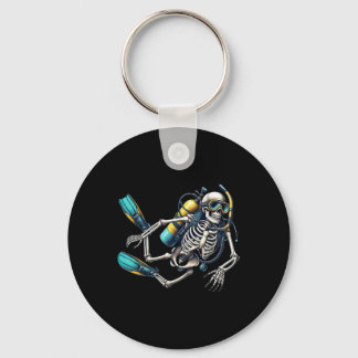 Skeleton Scu Diving Halloween Skeleton Scu Diver  Key Ring