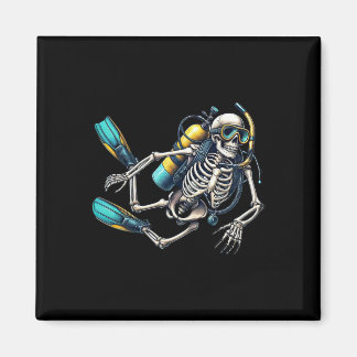 Skeleton Scu Diving Halloween Skeleton Scu Diver  Magnet