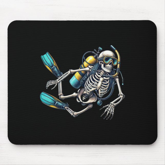 Skeleton Scu Diving Halloween Skeleton Scu Diver  Mouse Mat (Front)