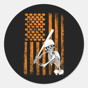 Skeleton Sell Player Fan Skeleton Halloween Sell Classic Round Sticker