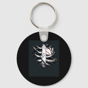 Skeleton Seoftll Heart Zombie Costume Tee Key Ring