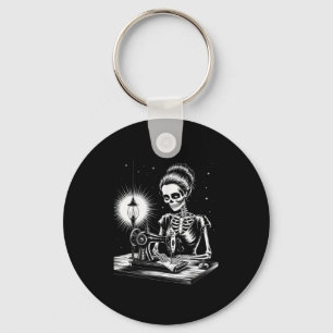 Skeleton Sewer Quilter Funny Sewing Lover Hallowee Key Ring