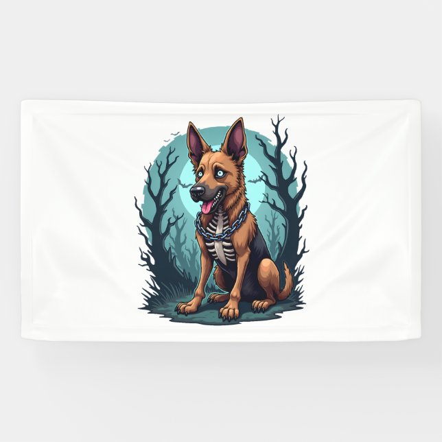 Skeleton Shepherd Dog Banner (Horizontal)