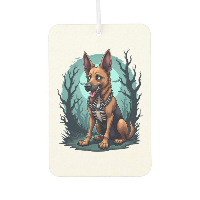 Skeleton Shepherd Dog Car Air Freshener (Front)