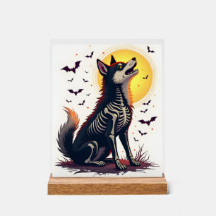 Skeleton Shiba Scream Acrylic Sign