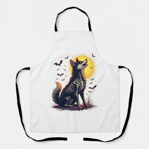Skeleton Shiba Scream Apron