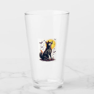 Skeleton Shiba Scream Glass