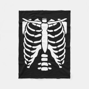 Skeleton Shirt Halloween Costume Rib Cage Anatomy  Fleece Blanket