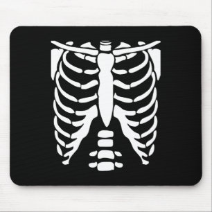 Skeleton Shirt Halloween Costume Rib Cage Anatomy  Mouse Mat