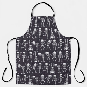 Skeleton silhouettes seamless pattern for hallowee apron