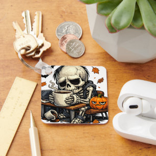 Skeleton Sips Autumn Brew Key Ring