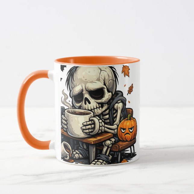 Skeleton Sips Autumn Brew Mug (Left)