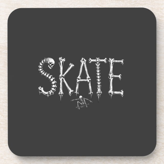 Skeleton Skate bones Coaster (Front)