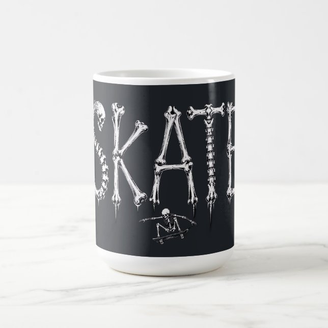 Skeleton SKATE Horror Design Coffee Mug (Center)