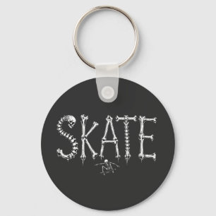 Skeleton SKATE Horror Design Key Ring