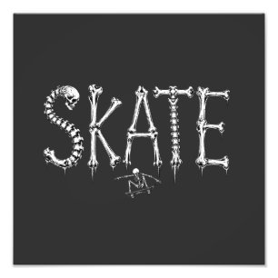 Skeleton SKATE Horror Design Photo Print