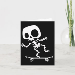 Skeleton Skateboard Halloween Costume Fun Skateboa Card
