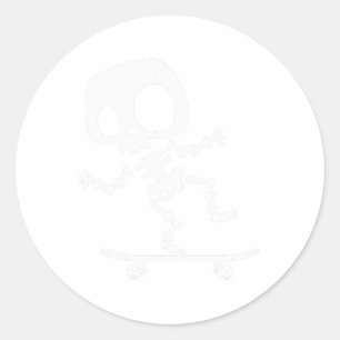 Skeleton Skateboard Halloween Costume Fun Skateboa Classic Round Sticker