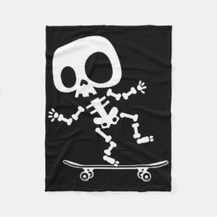 Skeleton Skateboard Halloween Costume Fun Skateboa Fleece Blanket