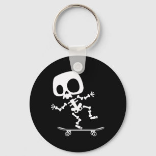 Skeleton Skateboard Halloween Costume Fun Skateboa Key Ring
