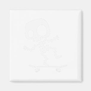 Skeleton Skateboard Halloween Costume Fun Skateboa Magnet